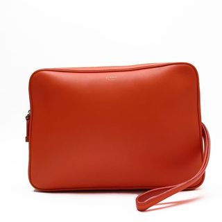 celine - セリーヌ CELINE クラッチバッグ セカンドバッグ レザー オレンジ ユニセックス 送料無料【中古】 h28904f