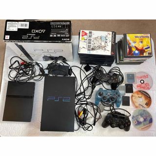 プレイステーション2(PlayStation2)のPS2 2台＋ソフト25タイトル＋特典DVDセット(家庭用ゲーム機本体)