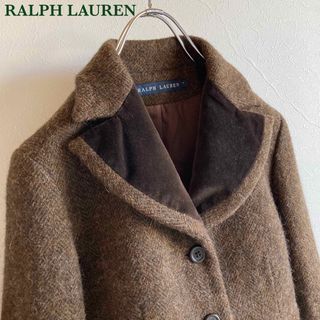 ラルフローレン(Ralph Lauren)のラルフローレン ベロア 切替 ウール アルパカ ツイード テーラードジャケット(テーラードジャケット)