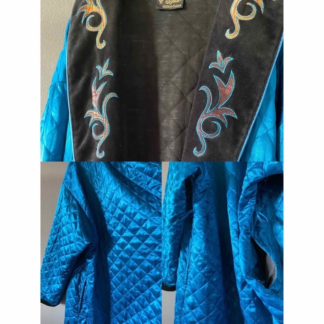古着 ビンテージ ヨーロッパ 70s 刺繍 キルト ガウン 羽織 希少 古着 ビンテージ ヨーロッパ 70s 刺繍 キルト ガウン 羽織 希少