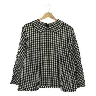 コムデギャルソンコムデギャルソン(COMME des GARCONS COMME des GARCONS)のCOMME des GARCONS COMME des GARCONS / コムコム | 2013AW | 丸襟 ギンガムチェック ブラウス | S | ブラック/ホワイト | レディース(シャツ/ブラウス(長袖/七分))