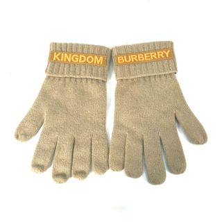 バーバリー BURBERRY KINGDOM ロゴ 8025725 手袋 グローブ カシミヤ ベージュ 美品