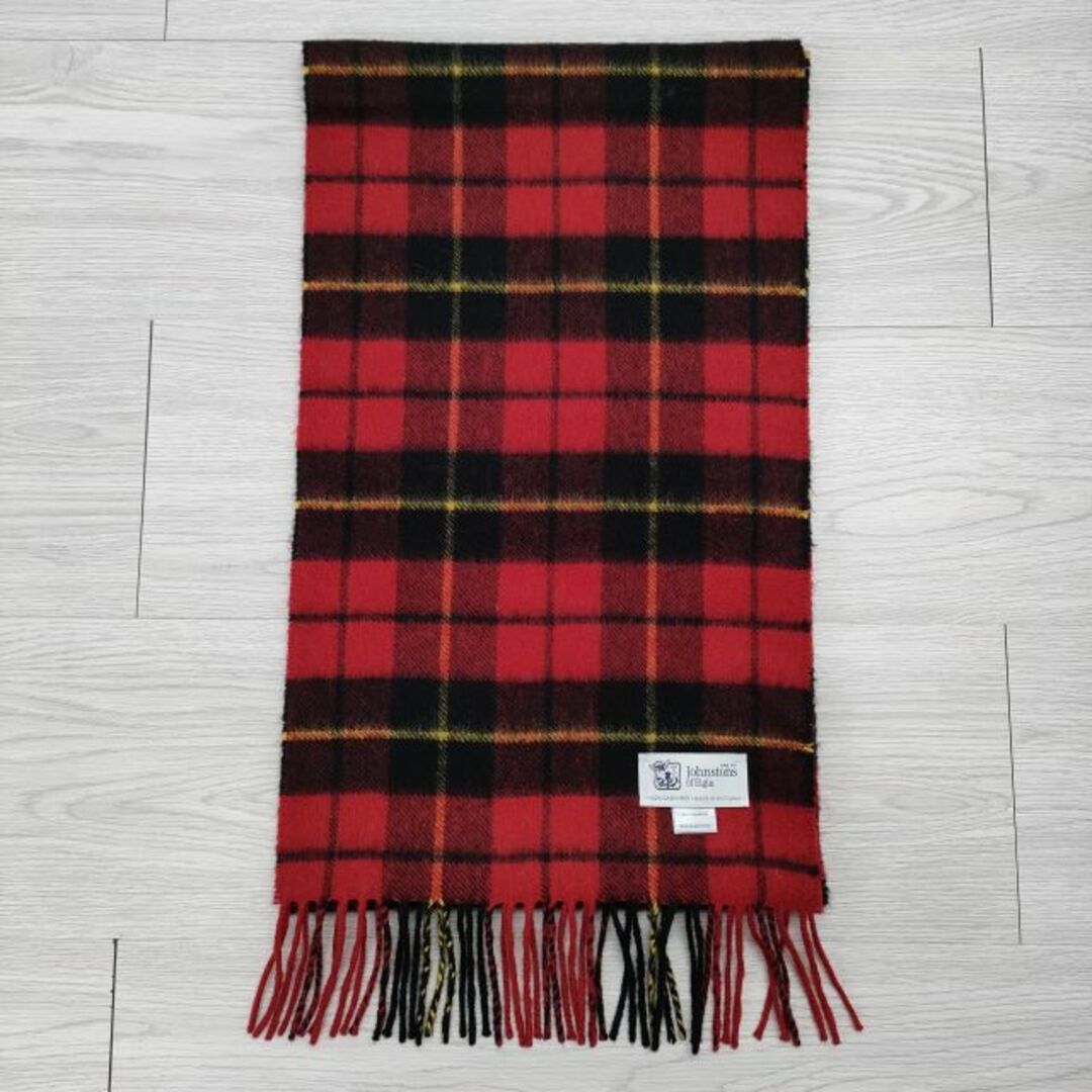JOHNSTONS OF ELGIN カシミヤ チェック フリンジ ストール JOHNSTONS OF ELGIN カシミヤ チェック フリンジ ストール