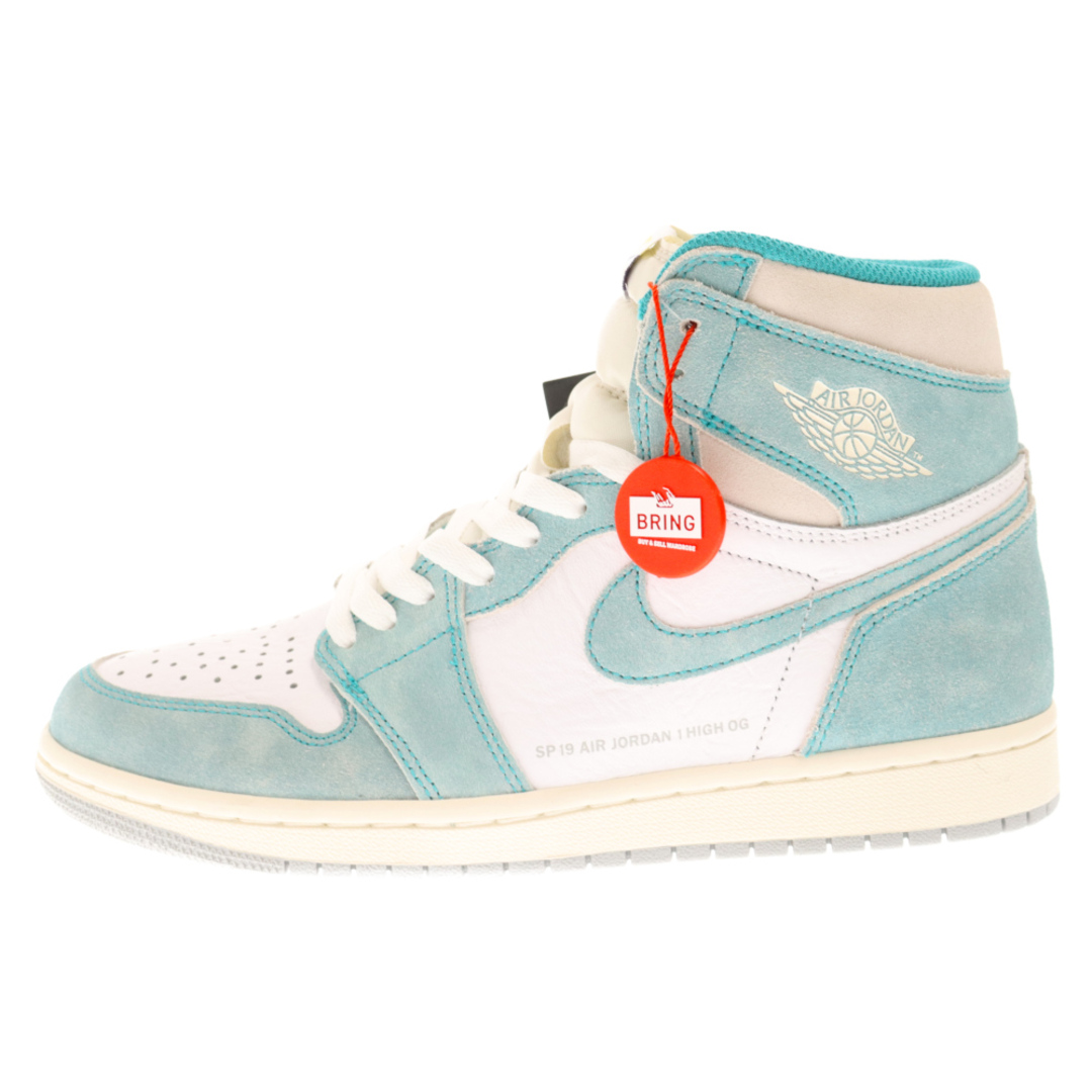 NIKE(ナイキ)のNIKE ナイキ AIR JORDAN 1 RETRO HIGH OG TURBO GREEN エアジョーダン1 レトロハイオージーターボグリーン ハイカットスニーカー ライトブルー/ホワイト US8 555088-311 メンズの靴/シューズ(スニーカー)の商品写真