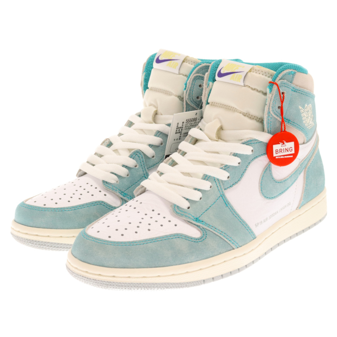 NIKE(ナイキ)のNIKE ナイキ AIR JORDAN 1 RETRO HIGH OG TURBO GREEN エアジョーダン1 レトロハイオージーターボグリーン ハイカットスニーカー ライトブルー/ホワイト US8 555088-311 メンズの靴/シューズ(スニーカー)の商品写真