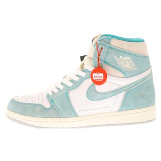 ナイキ(NIKE)のNIKE ナイキ AIR JORDAN 1 RETRO HIGH OG TURBO GREEN エアジョーダン1 レトロハイオージーターボグリーン ハイカットスニーカー ライトブルー/ホワイト US8 555088-311(スニーカー)