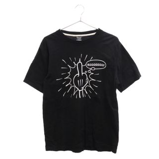 ナンバーナイン(NUMBER (N)INE)のNUMBER (N)INE ナンバーナイン 08AW PORTLAND期 ミドルフィンガー グラフィックプリント 半袖Tシャツ ブラック(Tシャツ/カットソー(半袖/袖なし))