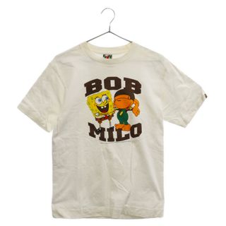 アベイシングエイプ(A BATHING APE)のA BATHING APE アベイシングエイプ ×Sponge BOB MILO×スポンジボブ ボブマイロ ベイビーマイロ キャラクターグラフィックプリントTシャツ ホワイト(Tシャツ/カットソー(半袖/袖なし))