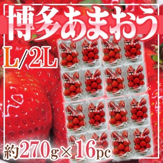 福岡県産　博多あまおう　L〜2L　1パック約270g　16パック(フルーツ)