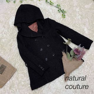 ナチュラルクチュール(natural couture)のnatural couture【M】 フード付き コート ブラック(その他)