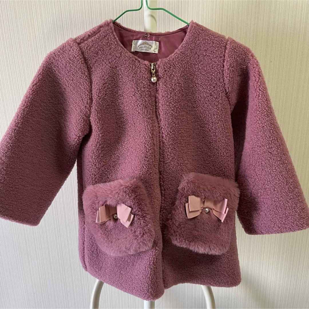 110 MAJOLICA冬用お出かけボアコート キッズ/ベビー/マタニティのキッズ服女の子用(90cm~)(ジャケット/上着)の商品写真