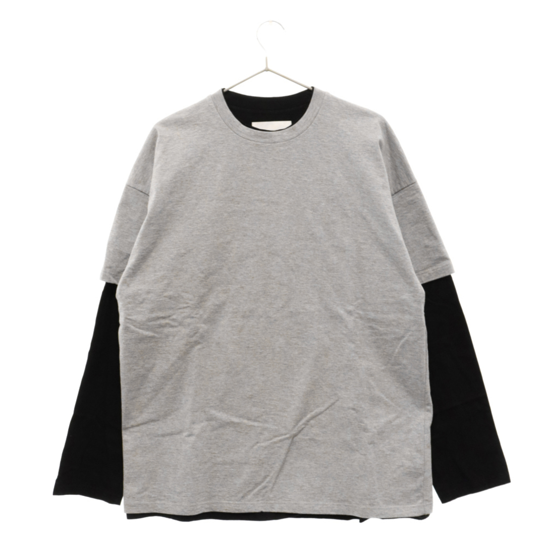 Jil Sander(ジルサンダー)のJIL SANDER ジルサンダー 23AW BackPrint Layered L/S Tee J61GC0001 JTN233 バックプリント レイヤード 長袖Tシャツ カットソー グレー/ブラック メンズのトップス(Tシャツ/カットソー(七分/長袖))の商品写真