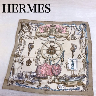 エルメス(Hermes)の美品 HERMES エルメス プチカレ スカーフ40 ミュゼ MUSEE 博物館(バンダナ/スカーフ)