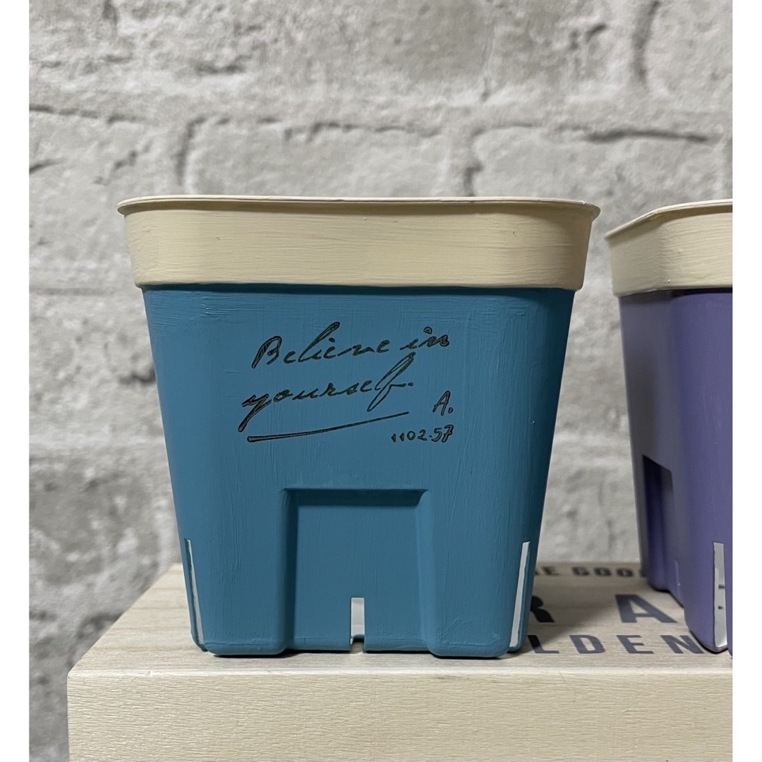 リメイク鉢 プレステラ90  くすみカラー ハンドメイドのフラワー/ガーデン(プランター)の商品写真