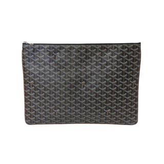 GOYARD ゴヤール クラッチバッグ セナGM ブラウン ブラック ゴヤールディンキャンバス シルバー金具 美品 中古 59205