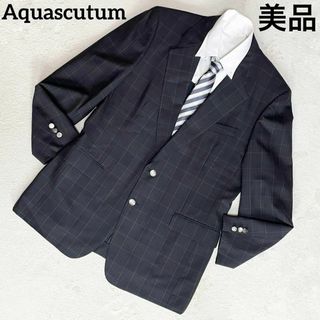 アクアスキュータム(AQUA SCUTUM)の【美品✨】☆アクアスキュータム☆テーラードジャケット☆XLサイズ☆ダークグレー☆(テーラードジャケット)