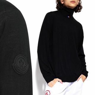 モンクレール(MONCLER)の送料無料 12 MONCLER モンクレール 9F00002 M1180 ブラック ハイネック ニット セーター size L(ニット/セーター)