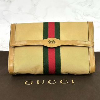 グッチ(Gucci)のグッチ GUCCI ポーチ シェリーライン GGロゴ ベージュ キャンバス(ポーチ)