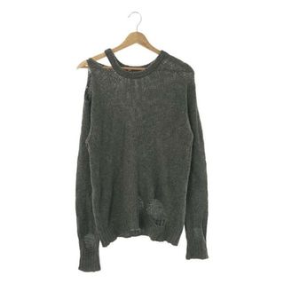 アールサーティーン(R13)のR13 / アールサーティーン | RIPPED RIB SWEATER カシミヤ ダメージ加工 クルーネックニット | XS | グレー | レディース(ニット/セーター)