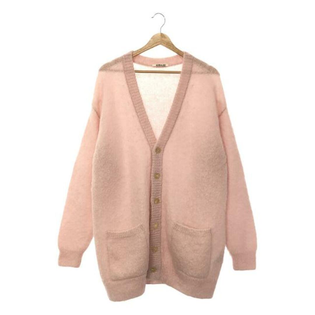 カーディガンAURALEE / オーラリー | 2022AW | BRUSHED SUPER KID MOHAIR KNIT LONG CARDIGAN / スーパーキッドモヘヤ ニット カーディガン | 1 | ピンク | レディース