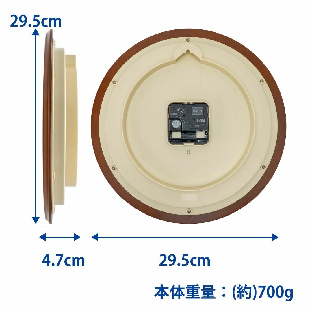 【色: 濃茶】CASIOカシオ 掛け時計 ブラウン アナログ 木目 29.5cm インテリア/住まい/日用品のインテリア小物(置時計)の商品写真