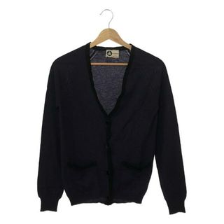 ランバン(LANVIN)のLANVIN / ランバン | メリノウール テープ切替 くるみボタン Vネックカーディガン | XS | パープル | レディース(カーディガン)