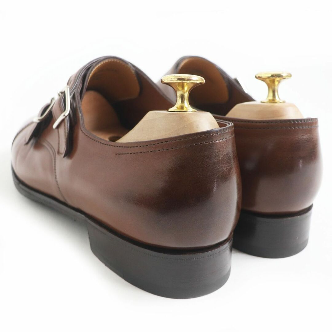 JOHN LOBB(ジョンロブ)の美品□JOHN LOBB/ジョンロブ PHILIP 2 7000ラスト ダブルバックル モンクストラップ パンチドキャップトゥ レザーシューズ 茶 8E 英国製 メンズの靴/シューズ(ドレス/ビジネス)の商品写真