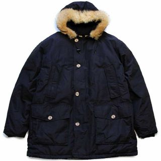 ウールリッチ(WOOLRICH)の90s USA製 Woolrichウールリッチ コヨーテファー アークティックパーカー ダウンコート 黒 XL★B-9タイプ ビンテージ アウトドア(ダウンジャケット)