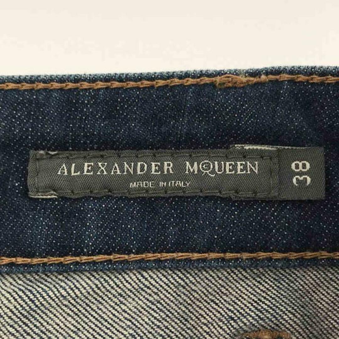 Alexander McQueen(アレキサンダーマックイーン)のALEXANDER MCQUEEN / アレキサンダーマックイーン | ロゴ刺しゅう スキニーデニムパンツ | 38 | インディゴ | レディース レディースのパンツ(その他)の商品写真