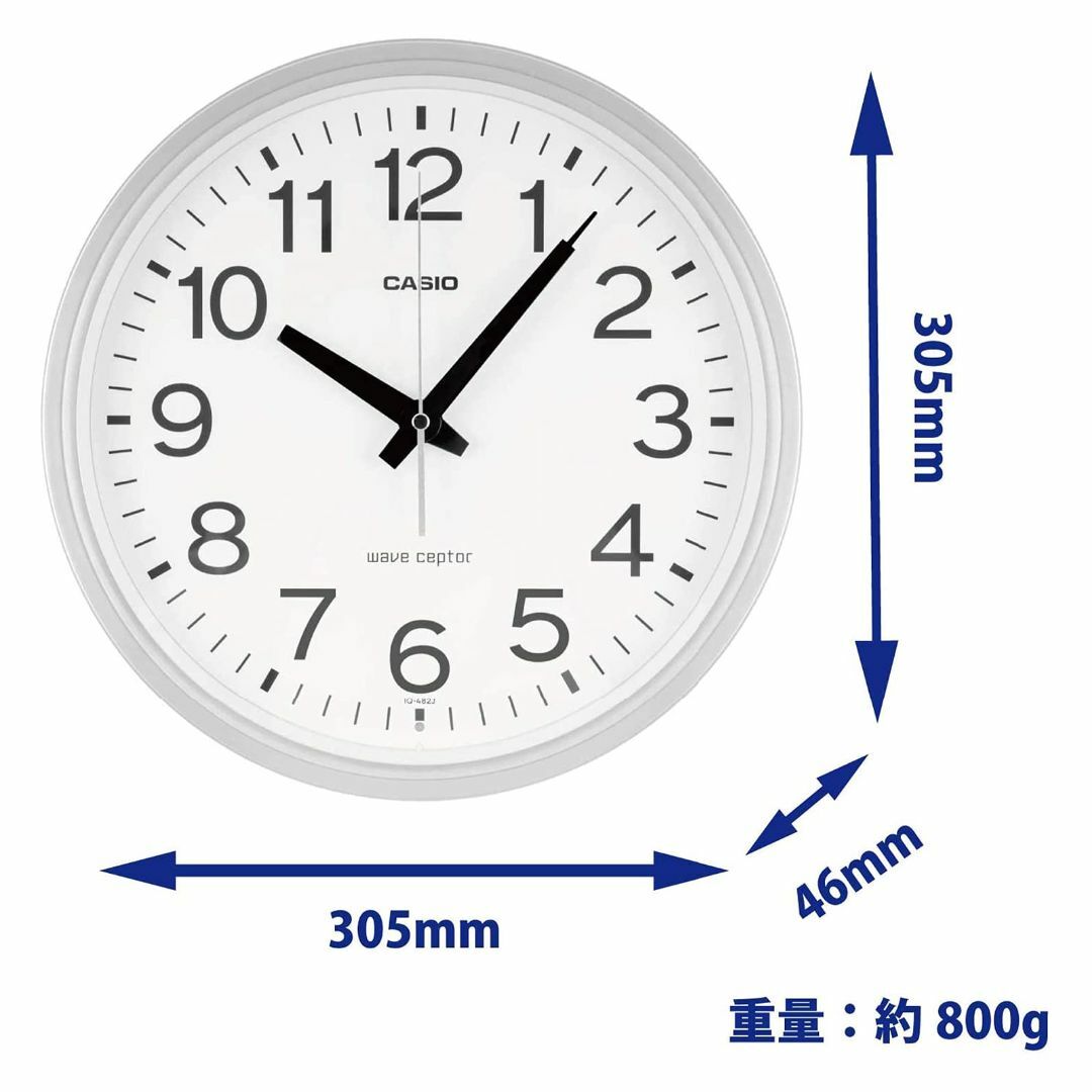 【色: シルバー】CASIOカシオ 掛け時計 電波時計 シルバー アナログ スタ インテリア/住まい/日用品のインテリア小物(置時計)の商品写真