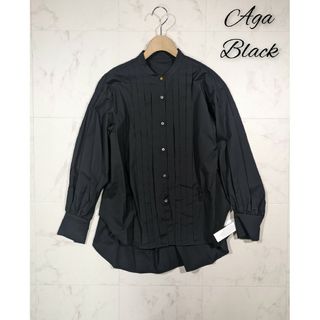 スコットクラブ(SCOT CLUB)の定価16000円 上質 日本製 タック Black シャツ ブラウス ヤマダヤ(シャツ/ブラウス(長袖/七分))