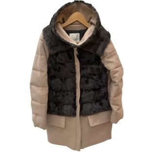 モンクレール(MONCLER)の♪♪MONCLER モンクレール レディース ダウンコート ダウンジャケット SIZE 1 ラムファー ベージュ(ダウンジャケット)