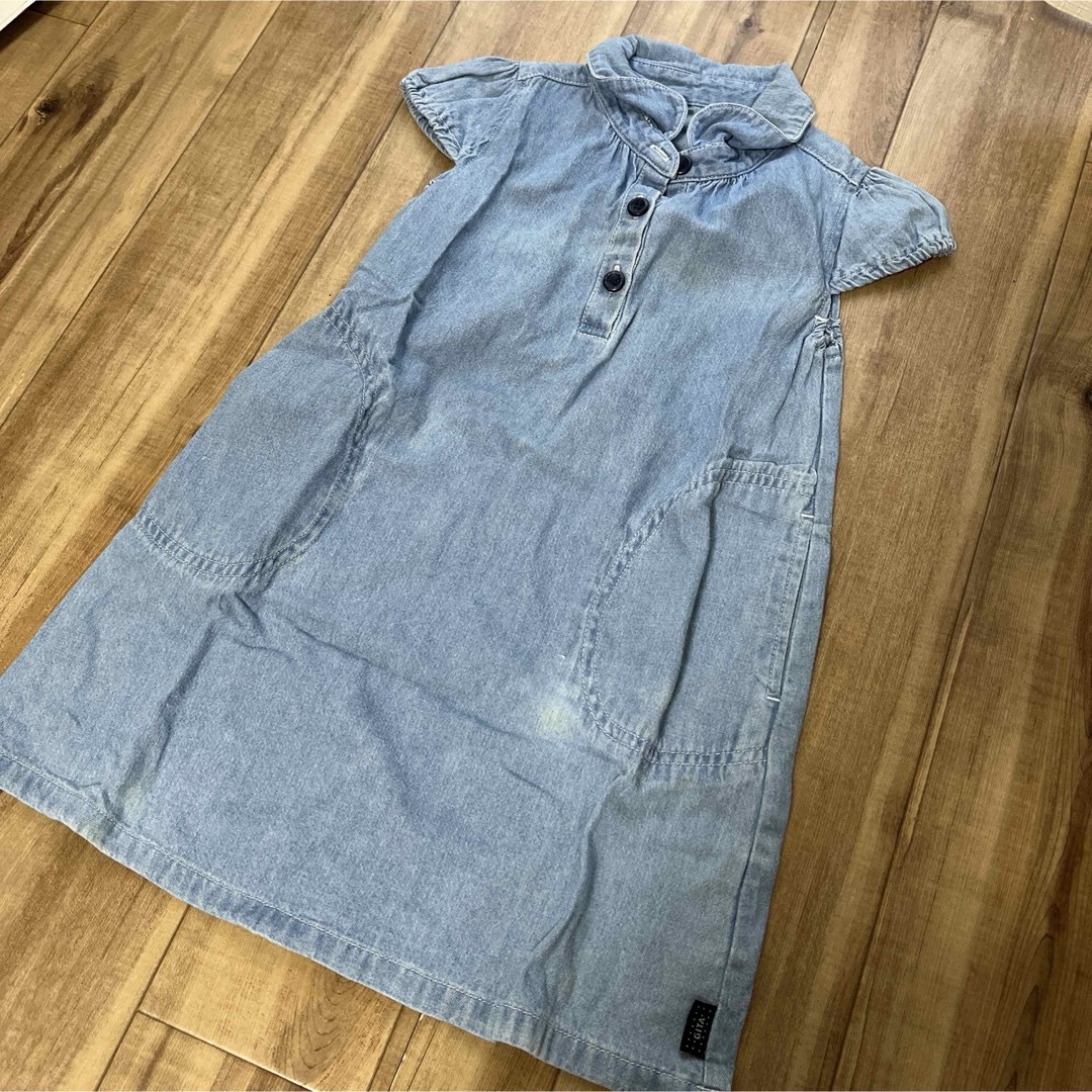 4325 デニムワンピース キッズ/ベビー/マタニティのキッズ服女の子用(90cm~)(ワンピース)の商品写真