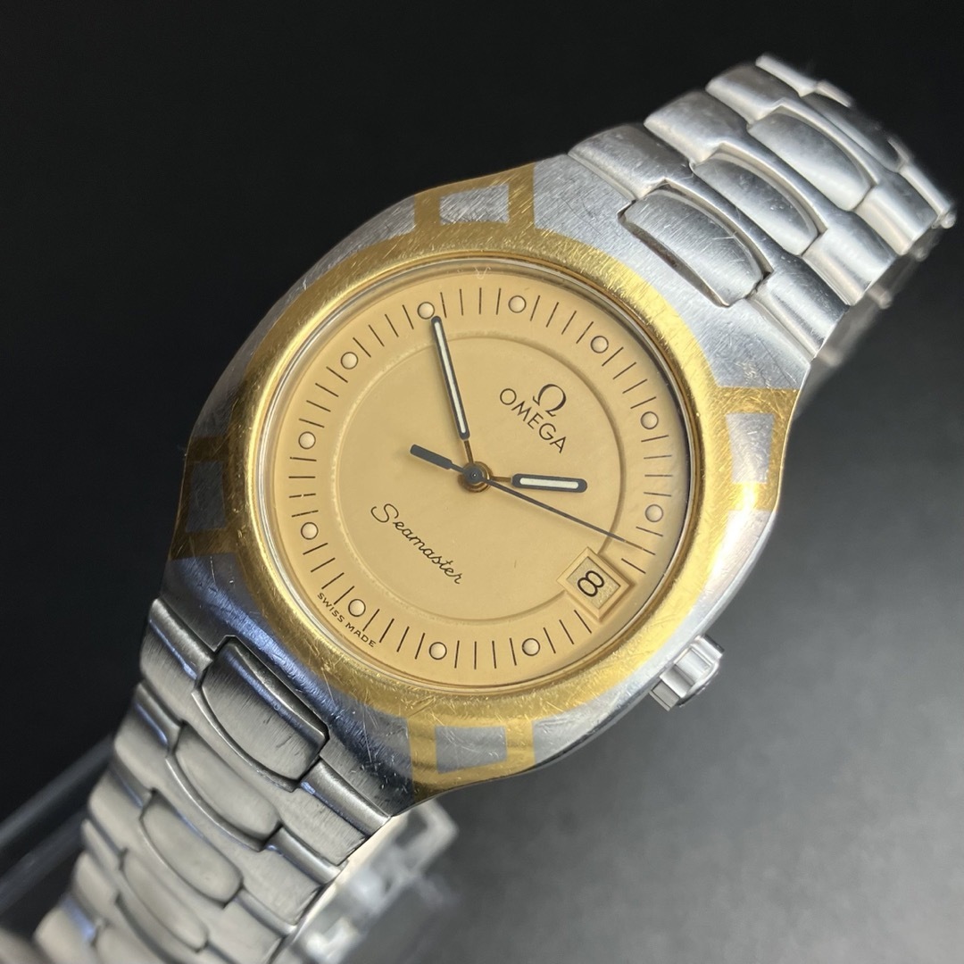 【良品 可動品】オメガ メンズ腕時計 シーマスター ポラリス メンズ レディースゴールド×シルバーケース