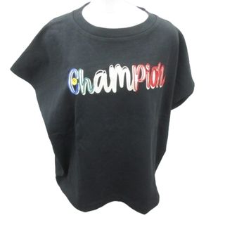 チャンピオン(Champion)のチャンピオン CHAMPION Tシャツ カットソー ロゴ刺繍 黒 M(Tシャツ(半袖/袖なし))