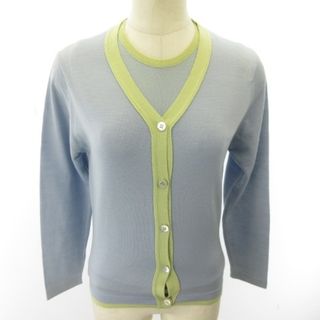 ジョンスメドレー(JOHN SMEDLEY)のジョンスメドレー 美品 アンサンブルニット セーター 水色 黄緑 約S(アンサンブル)