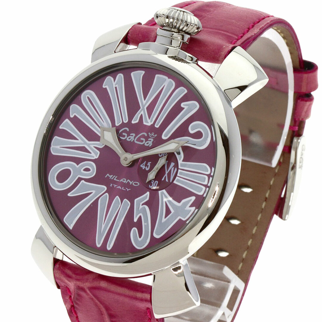 GaGa MILANO(ガガミラノ)のGaga Milano 5084 マヌアーレ 46mm 腕時計 SS 革 メンズ メンズの時計(腕時計(アナログ))の商品写真