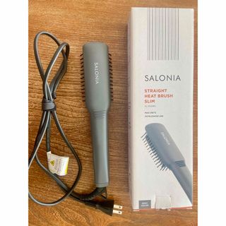 パナソニック(Panasonic)のSALONIA ストレートヒートブラシ スリム グレー(ヘアアイロン)