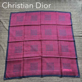 クリスチャンディオール(Christian Dior)のChristian Dior クリスチャンディオール シルクスカーフ ロゴ(バンダナ/スカーフ)