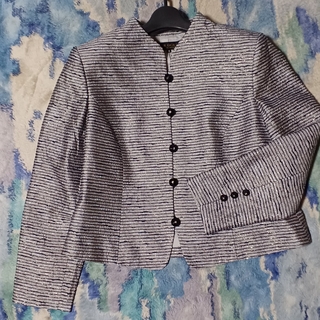 ソワール(SOIR)の日本製 東京ソワール シルクジャケット SOIR silk jacket(ノーカラージャケット)