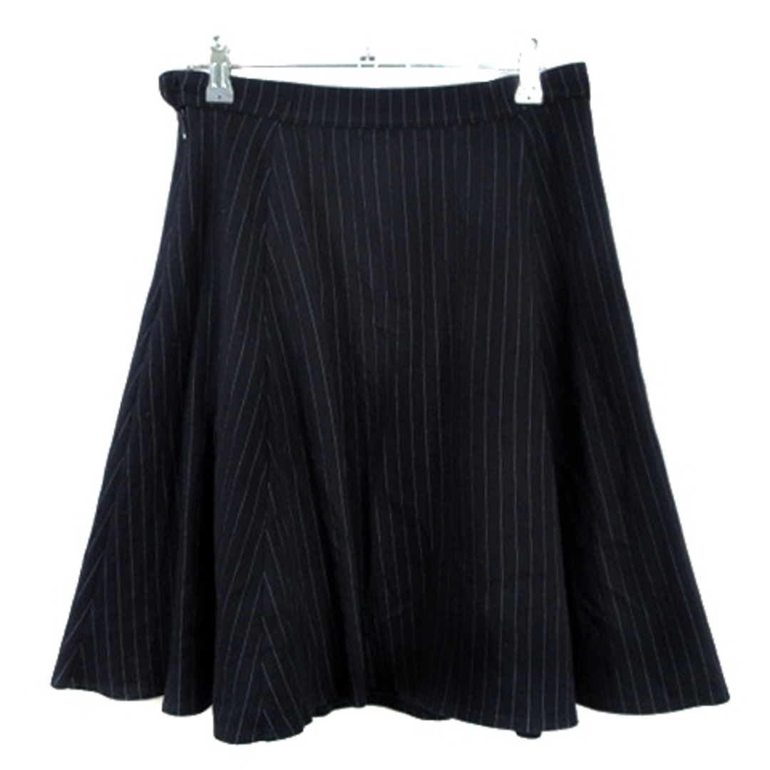 MACKINTOSH PHILOSOPHY(マッキントッシュフィロソフィー)のマッキントッシュフィロソフィー スカート フレア ストライプ 紺 白 ボトムス レディースのスカート(ひざ丈スカート)の商品写真