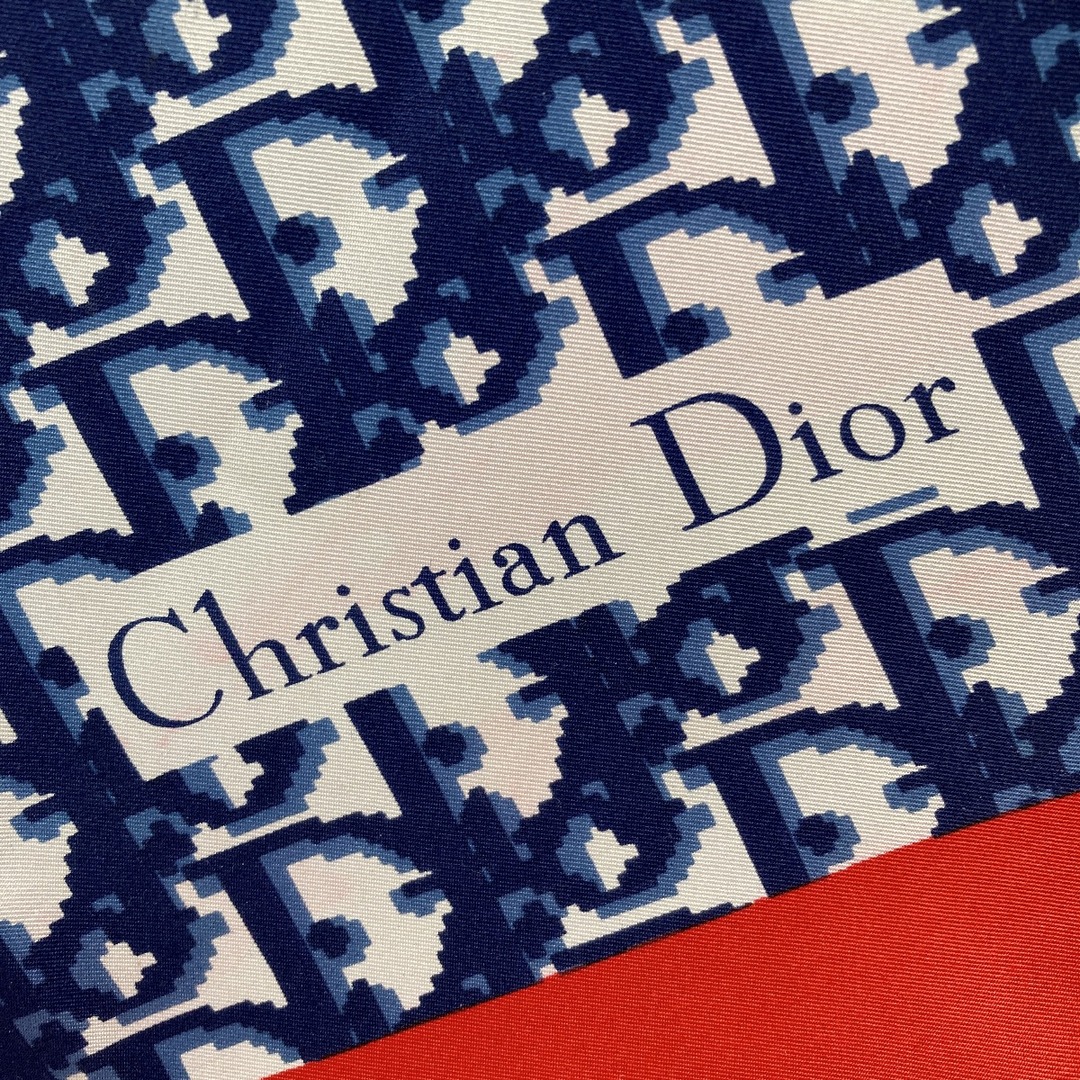 Christian Dior(クリスチャンディオール)の☆☆Christian Dior クリスチャンディオール トロッター スカーフ ネイビー×レッド シルク100％ レディースのファッション小物(バンダナ/スカーフ)の商品写真
