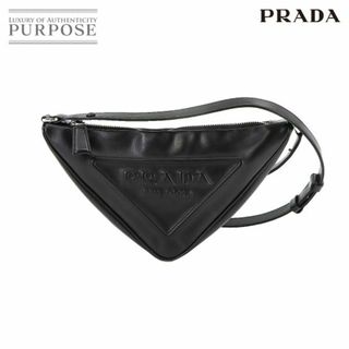 プラダ(PRADA)の未使用 展示品 プラダ PRADA トライアングル ショルダー バッグ レザー ブラック 1NQ043 シルバー 金具 VLP 90219839(ショルダーバッグ)