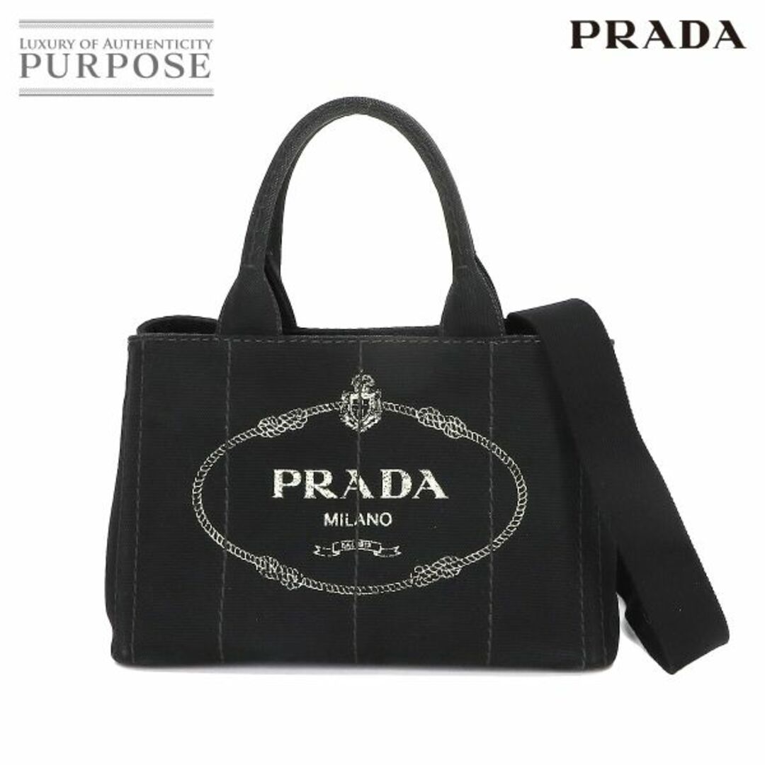 型番刻印１ＢＧ４３９プラダ PRADA カナパ ミニ 2way ハンド ショルダー バッグ キャンバス ブラック 1BG439 VLP 90219871