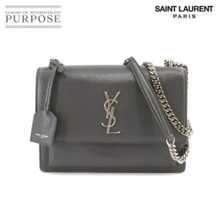 サンローラン(Saint Laurent)の新品同様 サンローラン パリ SAINT LAURENT PARIS サンセット ミディアム チェーン ショルダー バッグ レザー グレー 442906 VLP 90220508(ショルダーバッグ)