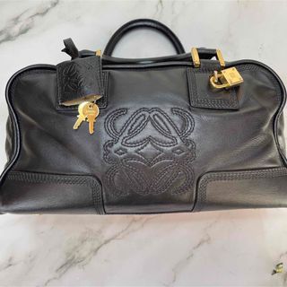 LOEWE ロエベ アマソナ ベージュ ブラウン 茶 ゴールド金具 スウェード レザー ハンドバッグ トートバッグ レディース 403938