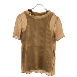 サカイ(sacai)のsacai サカイ 20SS Chiffon x Cotton Jersey T-Shirt レイヤードシフォンTシャツ 20-04890 キャメルブラウン 1(Tシャツ(半袖/袖なし))