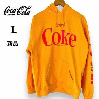 コカ(coca)のコカコーラ Coca Cola パーカー フーディー L オレンジ ヴィンテージ(パーカー)