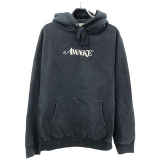 アウェイク(AWAKE)のAWAKE NY アウェイクニューヨーク Hooded Logo Sweatshirt スウェットロゴパーカー ブラック L(パーカー)