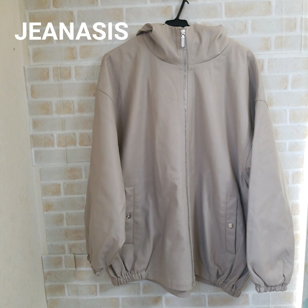 JEANASIS(ジーナシス)のJEANASIS シンセティックレザーBIGフーディブルゾン レディースのジャケット/アウター(ブルゾン)の商品写真